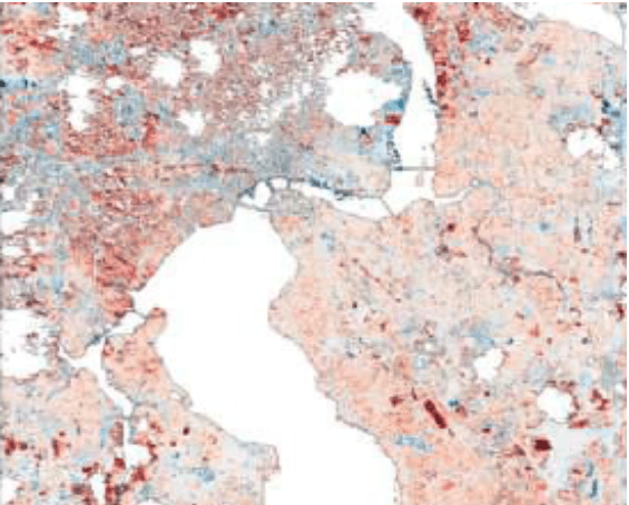 Sample TerraBee-CD construction and land change detection comparison map