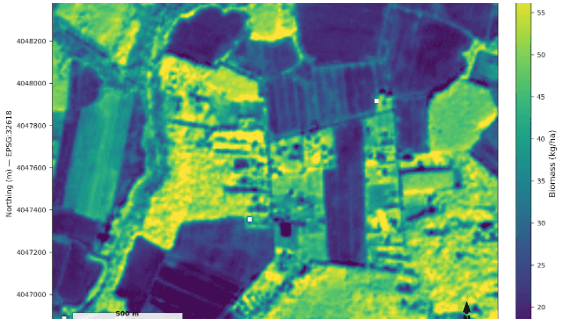 Sample TerraBee crop biomass analysis map