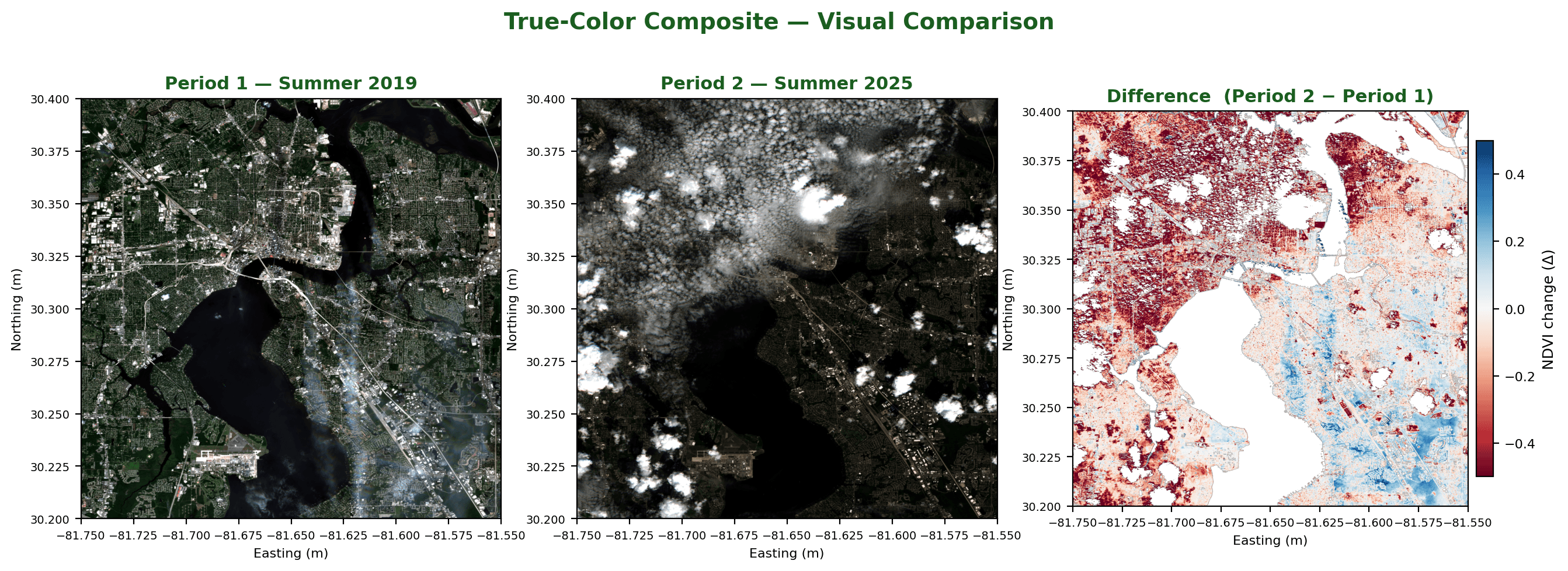 Sample TerraBee-CD true-color before-and-after visual comparison